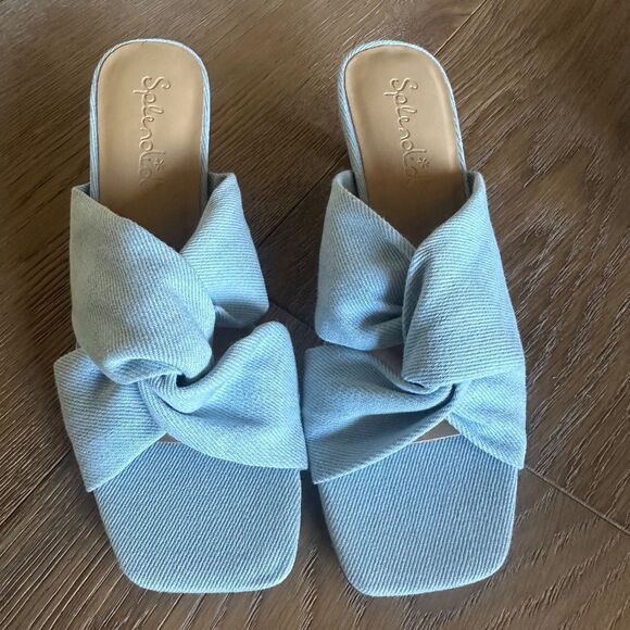 Splendid Hannah Kitten Heel Sandal In Denim - Picture 3 of 12